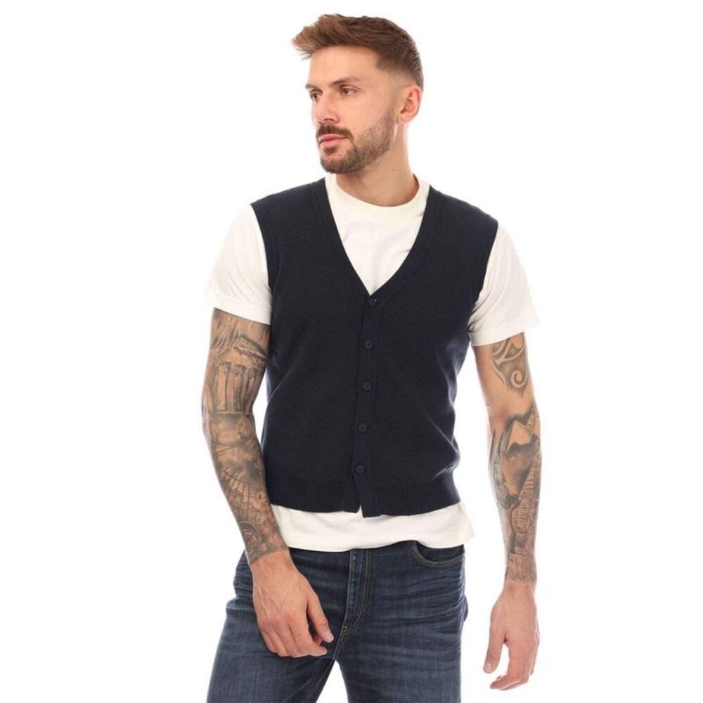 Boss Mens Cotton Tank Top / Dark Blue